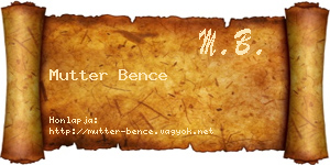 Mutter Bence névjegykártya